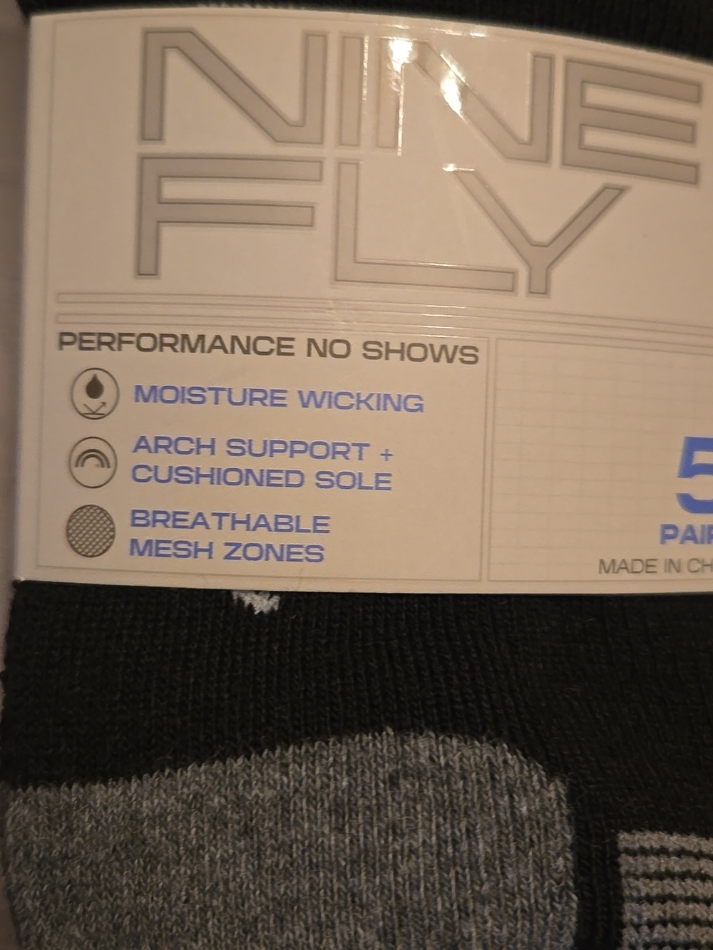 5 Pair Of Men Black And Gray Sneaker Socks - Picture 4 of 4